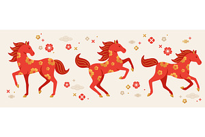 Chinese Zodiac Fire Horse, an Illustration by kotoffei