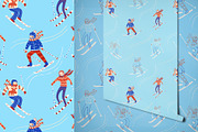 Vintage Winter Skiers, a Sport Illustration by Carpet Tapete Pretzel (Thumbnail 10 of 10)