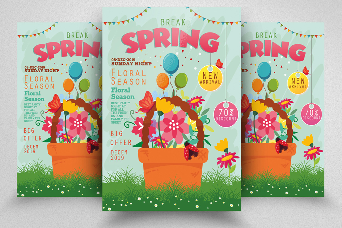 The Spring Break Flyer Template, a Flyer Template by Design Up