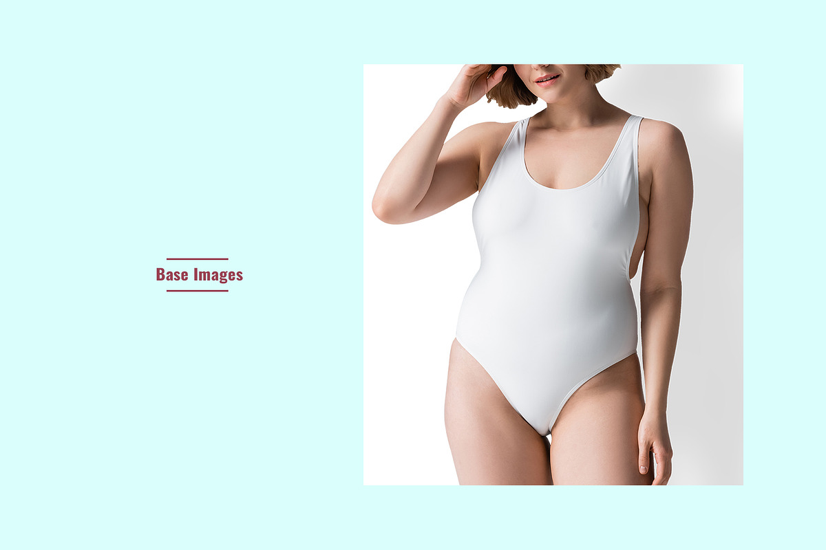 Curvy Woman Swimsuit Mockup Template, an Apparel Mockup by Designertale (Photo 5 of 6)