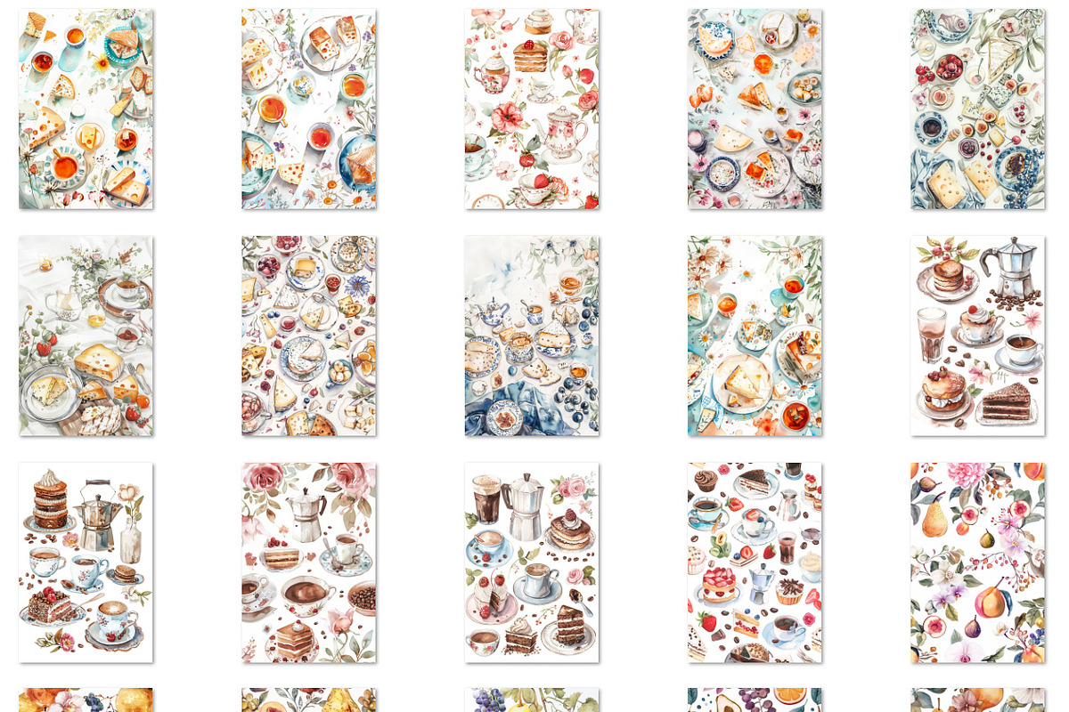 Watercolor food vertical background, a Background Graphic by Bubert Art (Photo 2 of 10)