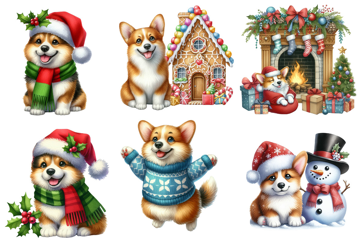 Christmas Dog clipart, an Illustration by Designworld (Photo 3 of 5)