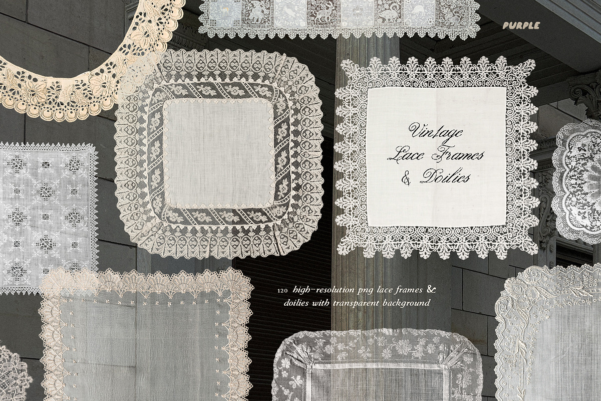 Vintage Lace Frames & Doilies, an Object Graphic by Purple (Photo 11 of 14)