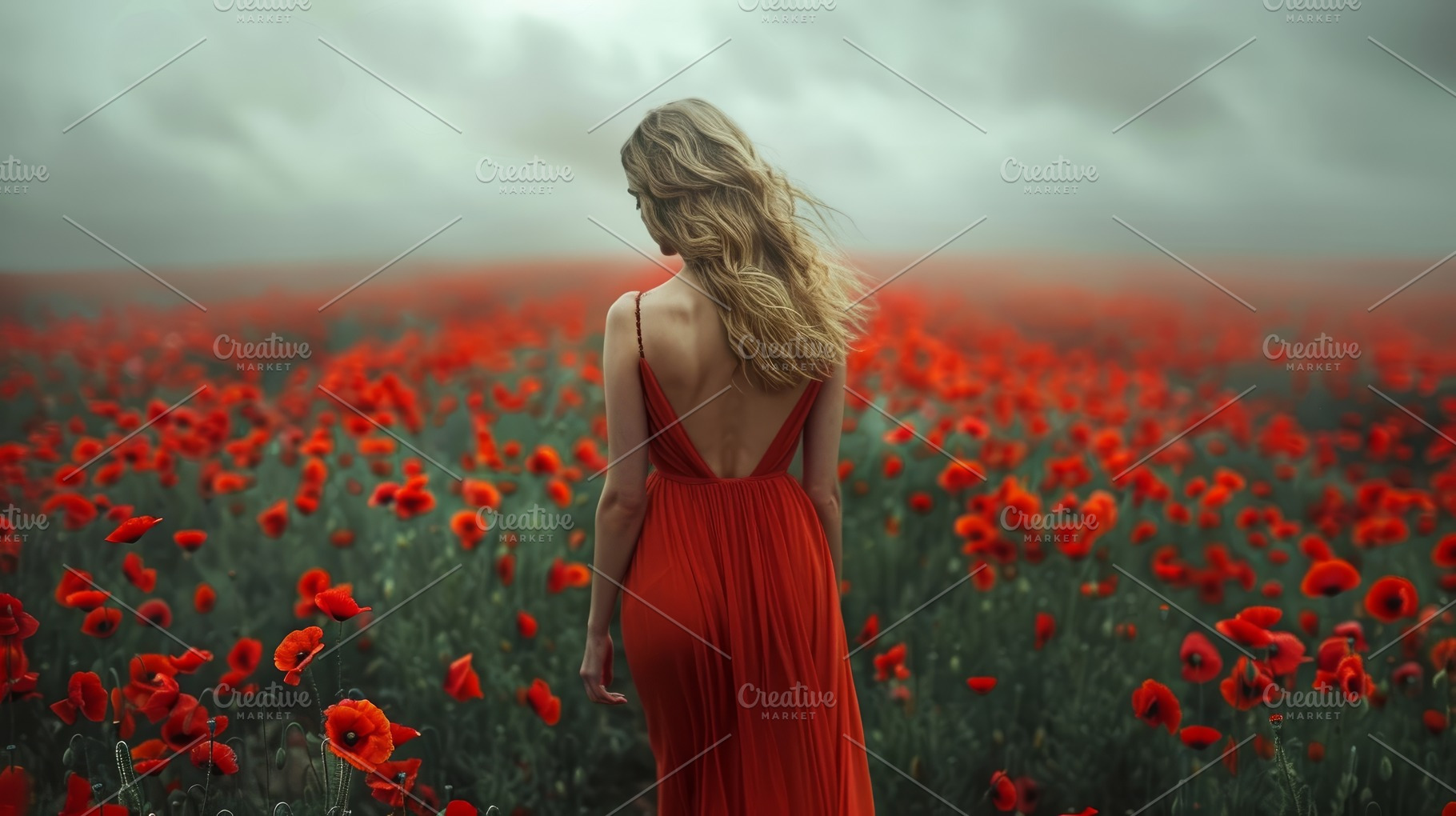 woman in poppy field, a Photo by Pictures for you!!!!!!!!!