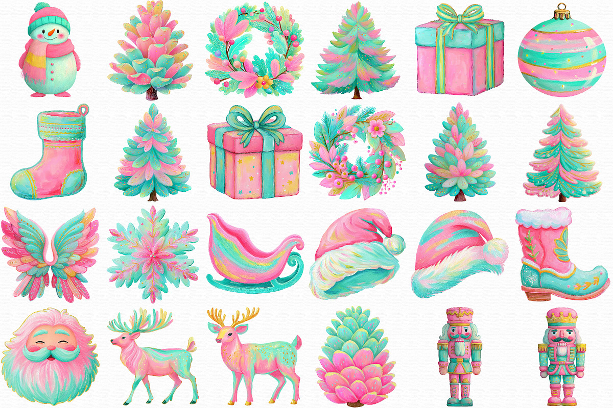 Brushstroke Christmas Clipart, an Illustration by Libby Wishes (Photo 2 of 7)