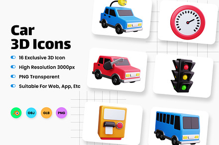 Car 3D Icons, a Cars & Vehicle 3D Model by HacaStudio