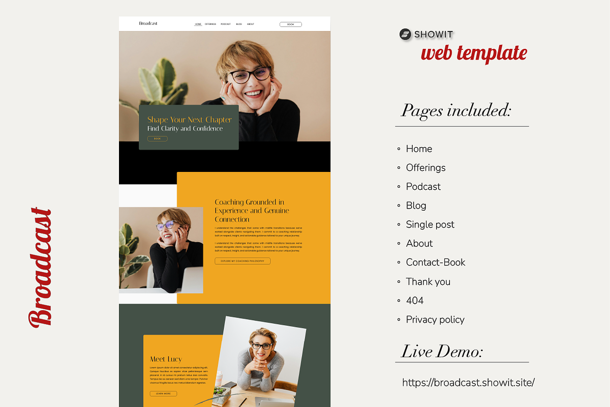 Showit Website Template-Broadcast, a Websites & App Template by Desskoo (Photo 2 of 6)