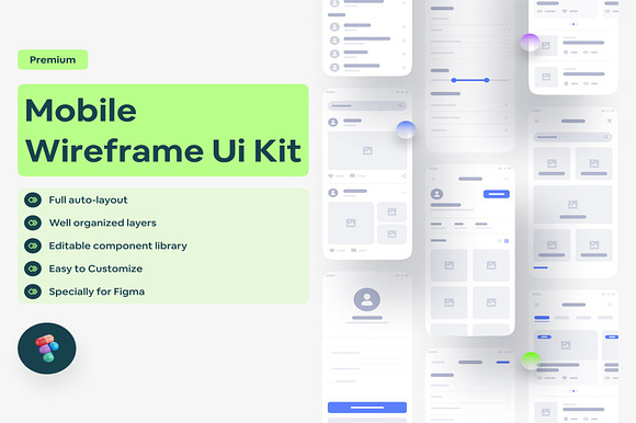 Mobile app wireframe ui kit preview 7