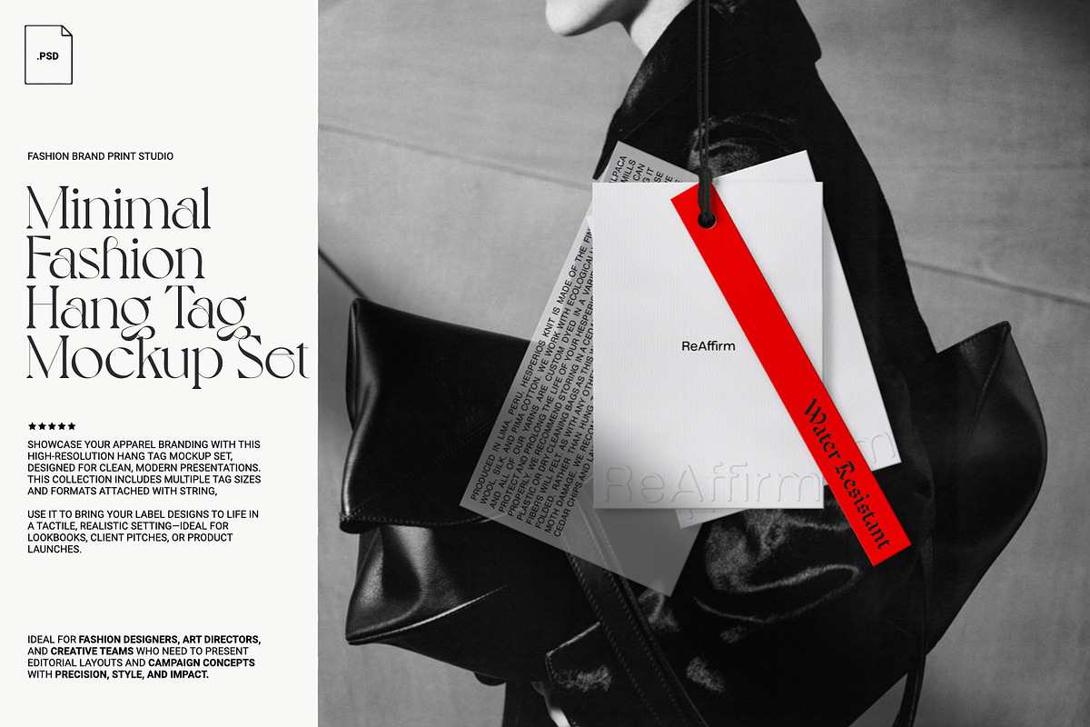 Minimal Fashion Hang Tag Mockup Set, a Mockup by ReAffirm (Photo 1 of 6)