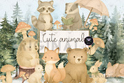 Cute Forest Animal Clipart | Woodlan, an Illustration by BigCakeBee (Thumbnail 1 of 4)