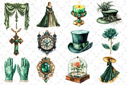 Green Emerald Victorian Clipart PNG, an Illustration by Dream Creation (Thumbnail 4 of 4)