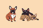 French bulldogs set + sticker pack, an Animal Illustration by PaperTrident (Thumbnail 6 of 11)