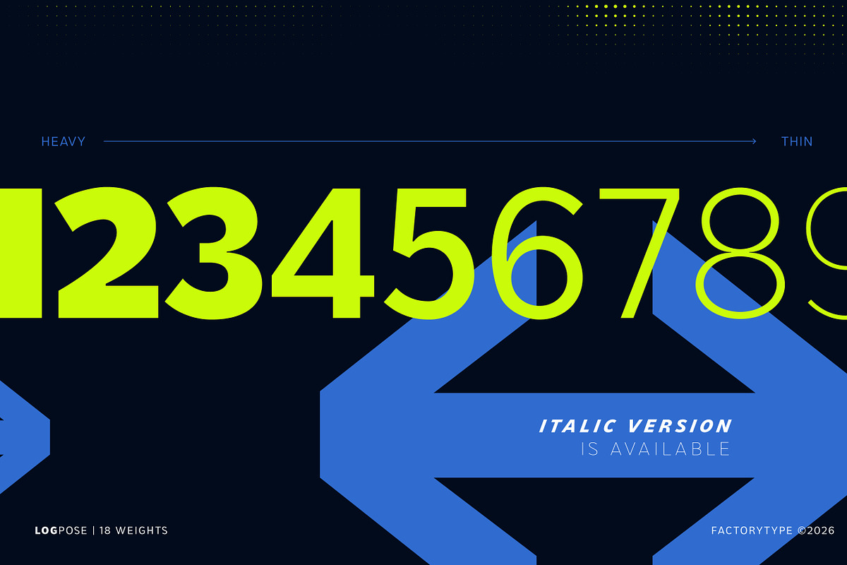 LogPose — Modern Geometric Sans, a Sans Serif Font by FactoryType Studio (Photo 2 of 10)