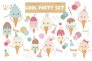 Cool Party clipart and paper set, a Food Illustration by Poppymoondesign (Thumbnail 1 of 5)