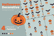 Halloween Decorative background set, a Background Graphic by moja doodle (Thumbnail 1 of 3)