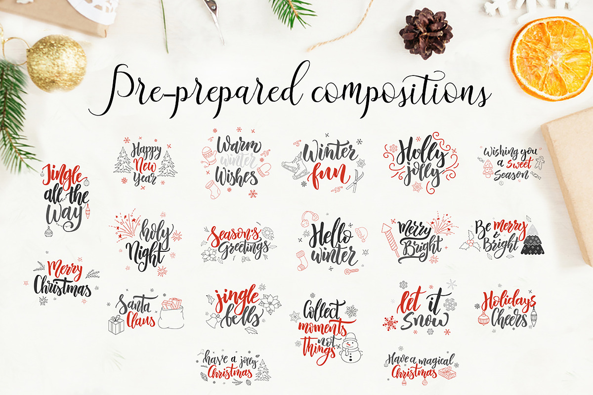 Winter Collection-Lettering+Clipart, a Decorative Illustration by Astarte_design (Photo 8 of 12)