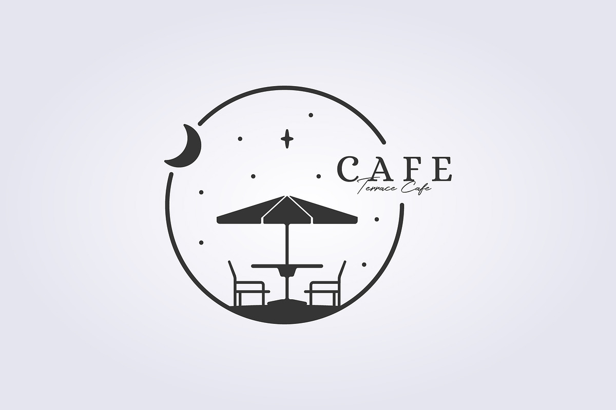 outdoor terrace cafe logo symbol, a Branding & Logo Template by Lodzrov