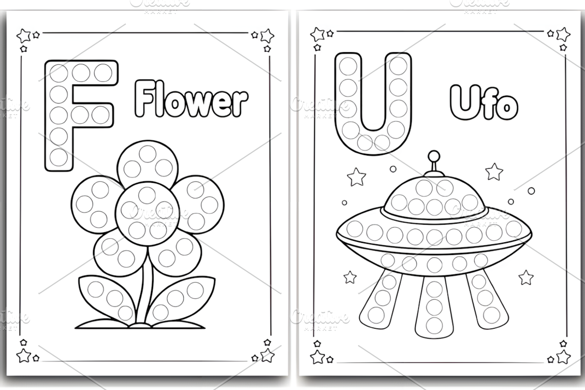 Alphabet Dot Marker Coloring, a Decorative Illustration by Design Station (Photo 6 of 7)