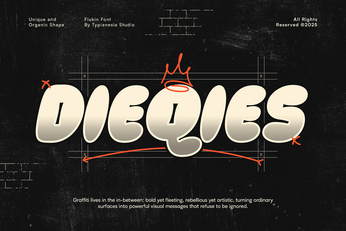 Flukin - Bubble Balloon Graffiti, a Sans Serif Font by Typia Nesia (Photo 7 of 13)