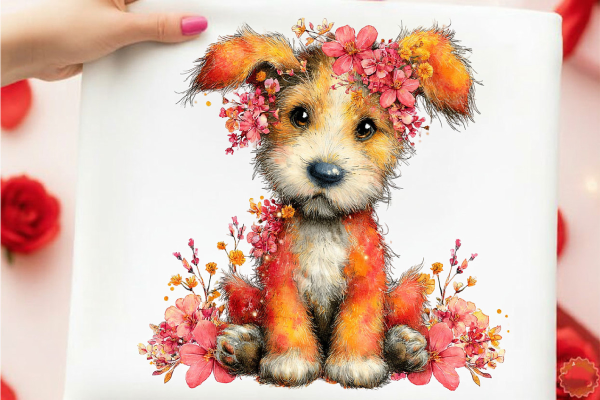 Whimsical Spring Dog Clipart, an Illustration by designcity5 (Photo 5 of 5)