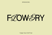 Flowery Unique Sans Serif Font, a Sans Serif Font by Luna Shop (Thumbnail 1 of 7)