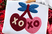 Valentine Knitted XOXO Heart Cherrie, an Illustration by Craft Nest (Thumbnail 1 of 7)