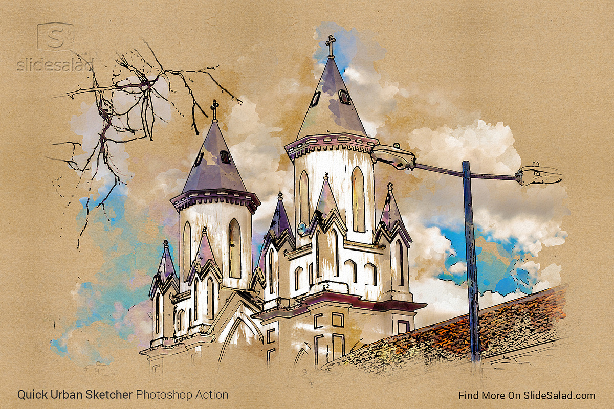 Urban Sketcher Photoshop Action, an Action Add-On by SlideSalad (Photo 28 of 31)