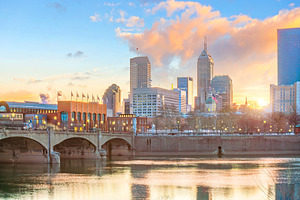 Downtown indianapolis skyline at twi containing indianapolis, indiana, and