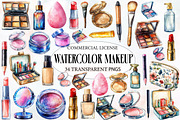 Watercolor Makeup Clipart, an Illustration by Designworld (Thumbnail 1 of 5)