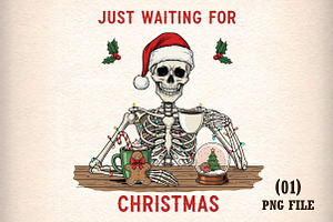 Funny Skeleton Christmas Png, an Icon by DreamArtGraphic