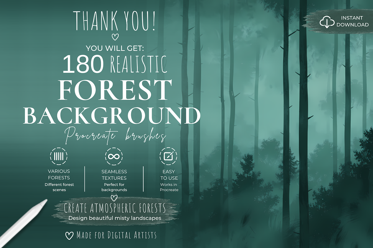 Procreate Forest Background Textures, a Brush Add-On by HopeArtIllustration (Photo 8 of 9)