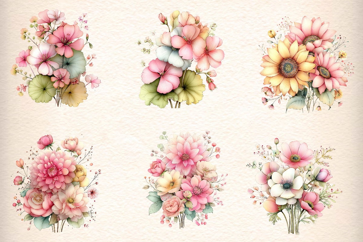 Whimsical Summer Flowers Clipart, an Illustration by Designworld (Photo 5 of 6)