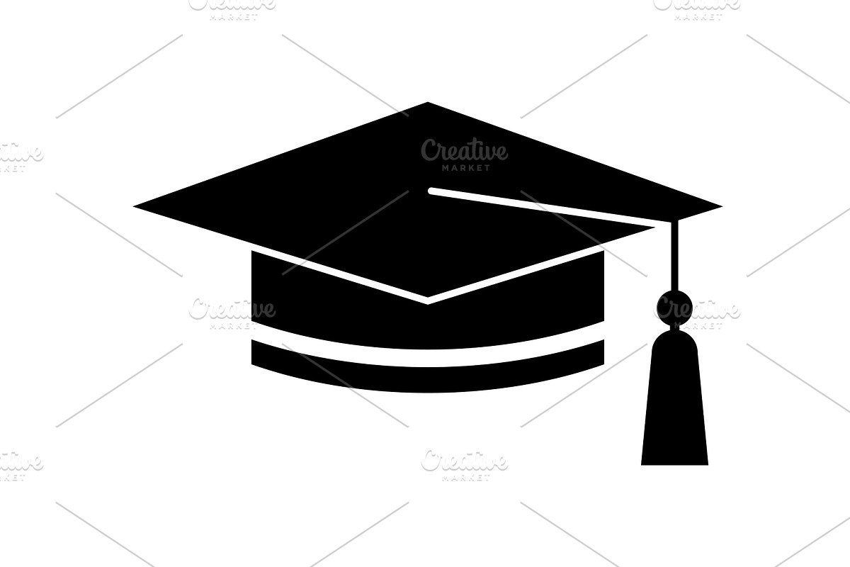 Graduation hat logo. Graduate cap, an Education Illustration by Quarta