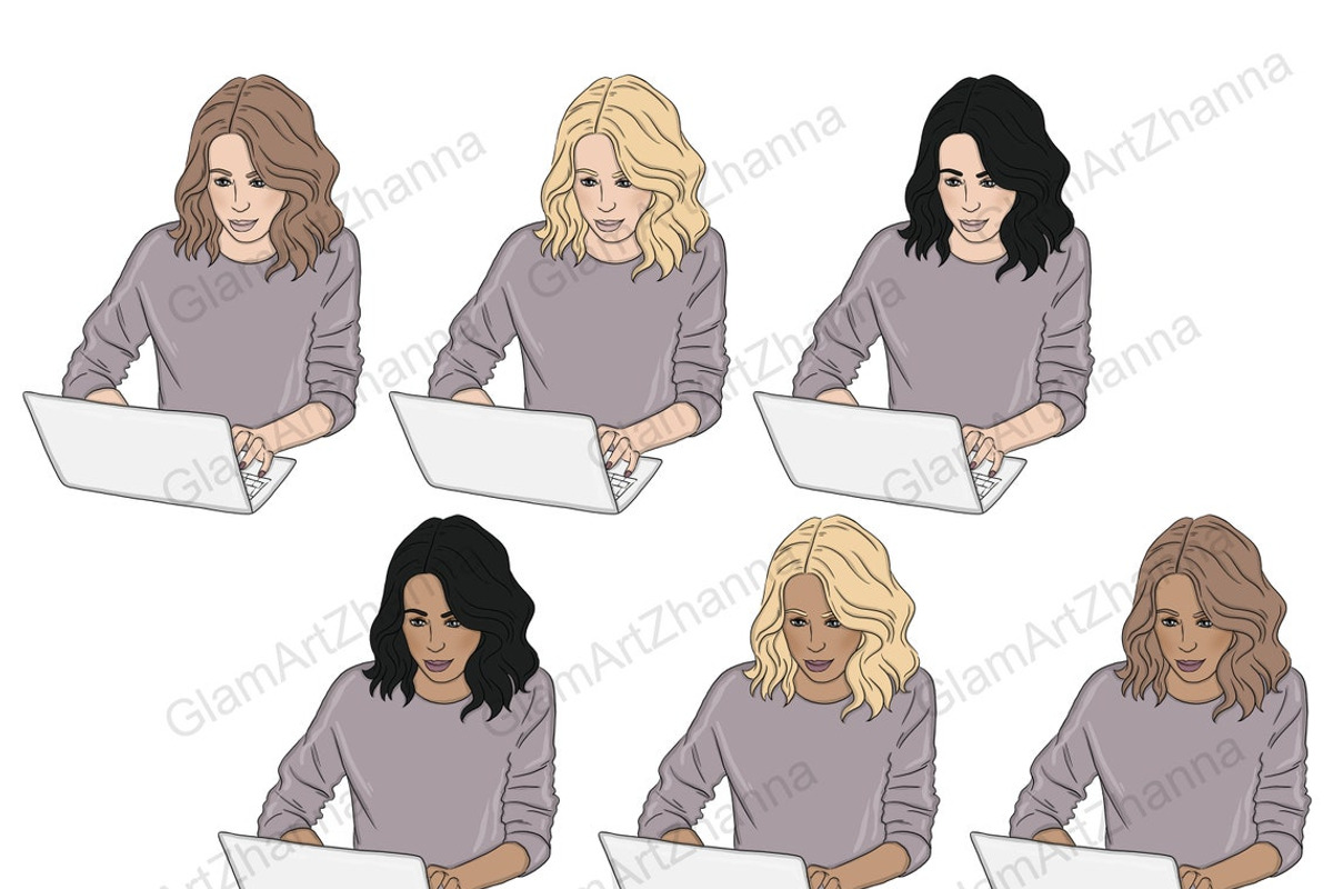 Planner Girl Clipart Girls, a Work Illustration by GlamArtZhanna (Photo 2 of 4)
