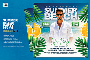 Summer Beach Party Flyer, a Flyer Template by Tarommir