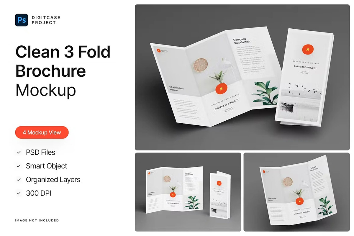3 Fold Brochure Mockup Set, an Advertising Mockup by PaperMoon (Photo 1 of 4)