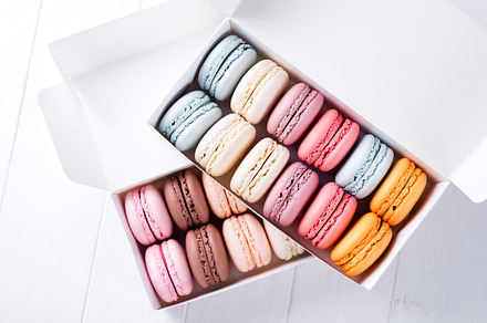 Colorful macaroons sweet macarons featuring macaroon, sweet, and meringue, a Food & Drink Photo by YuMyart