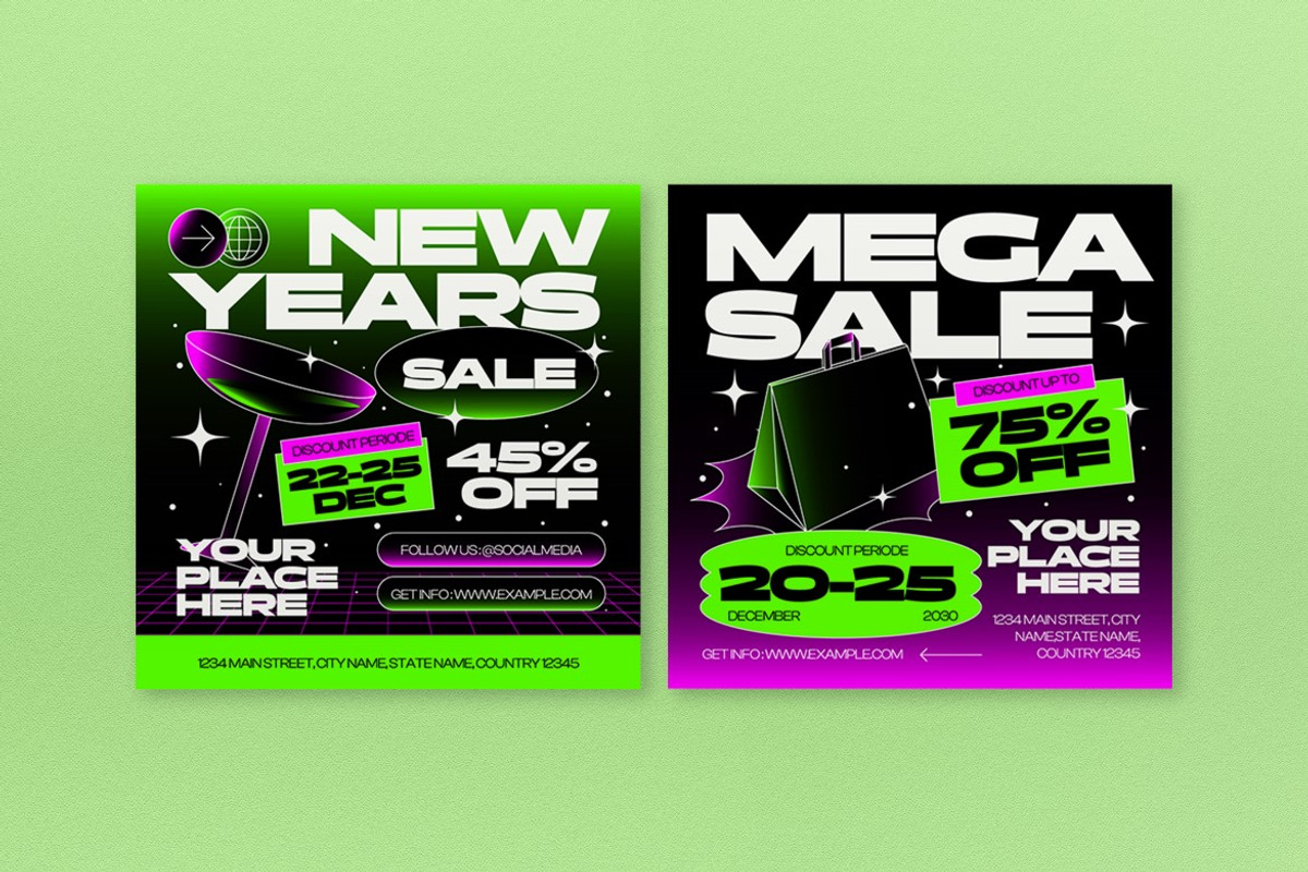 Black New Years Eve Sale Banner, an UI Kit Template by graphicook (Photo 3 of 10)