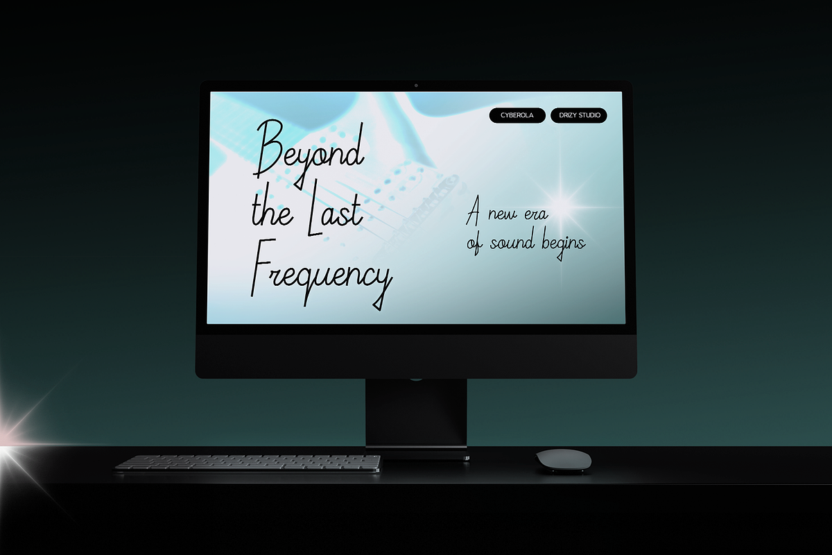 Cyberola – Futuristic Script Font, a Script Font by Drizy (Photo 2 of 10)
