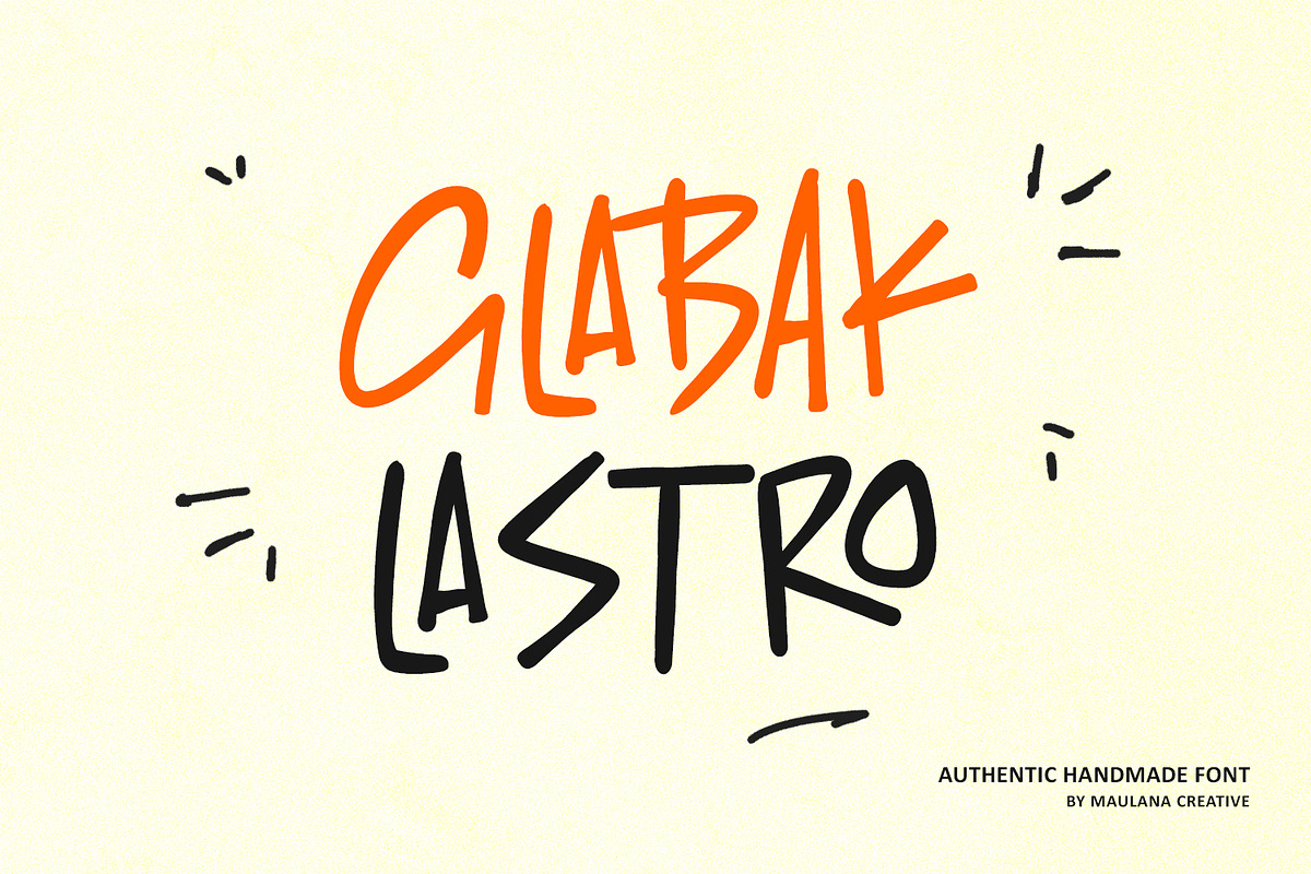 Glabak Lastro Authentic Handmade, a Handwritten Font by Maulana Creative (Photo 1 of 7)