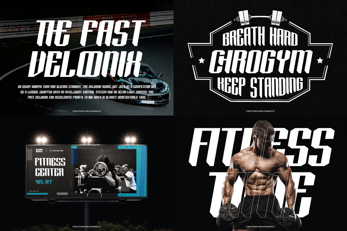 Futuristic & Sport Font Bundle, a Sans Serif Font by Flawless And Co (Photo 8 of 11)