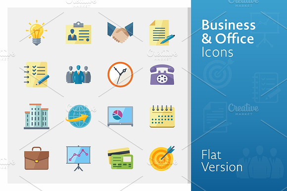 Flat Business Office Icons