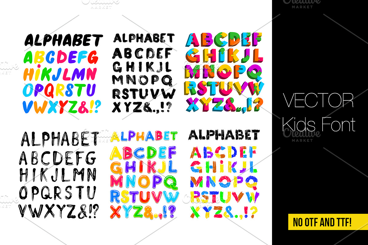 Kids font vector
