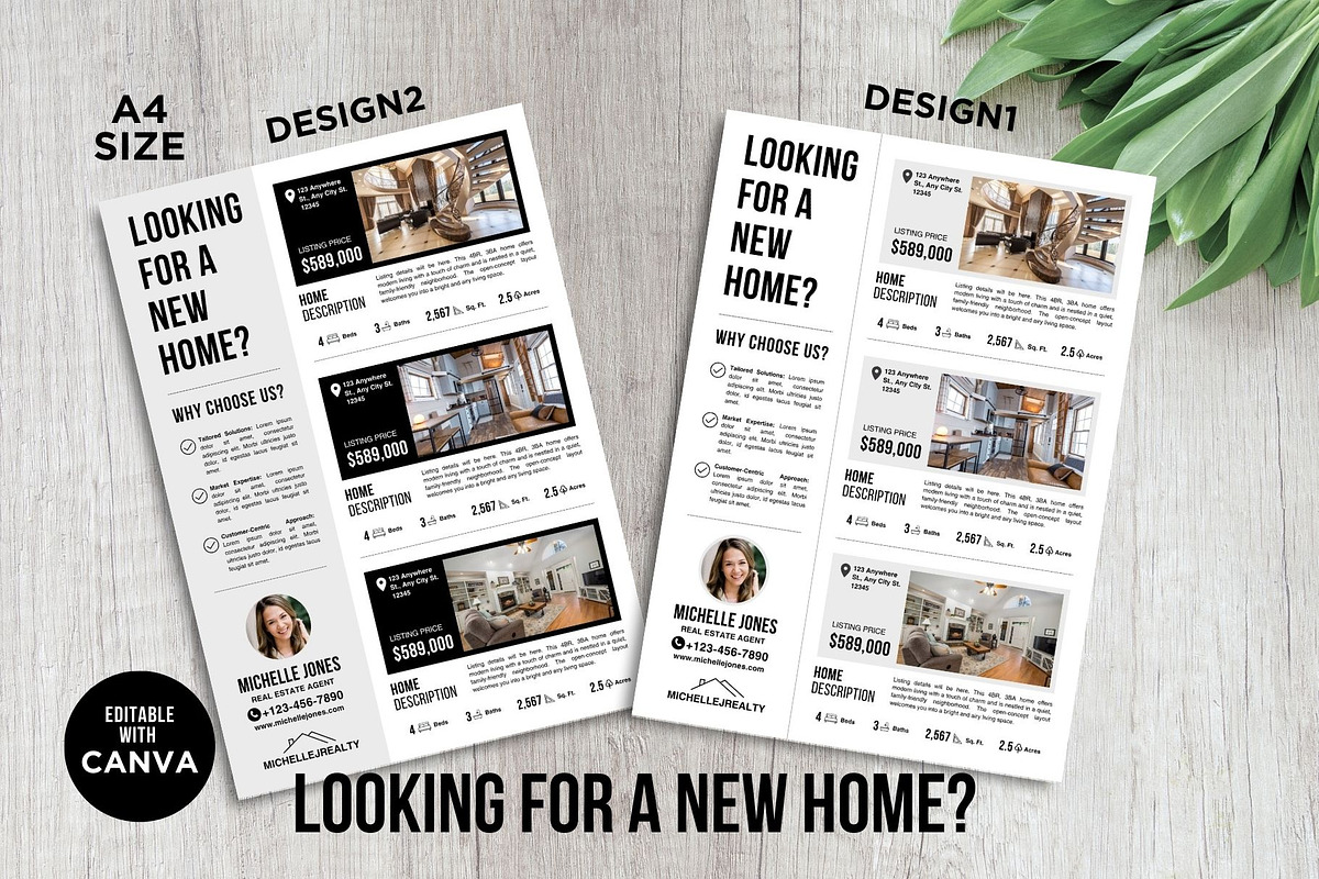 Homes for Sale Flyers Canva Template, a Flyer Template by CreativeVinesStore (Photo 4 of 8)