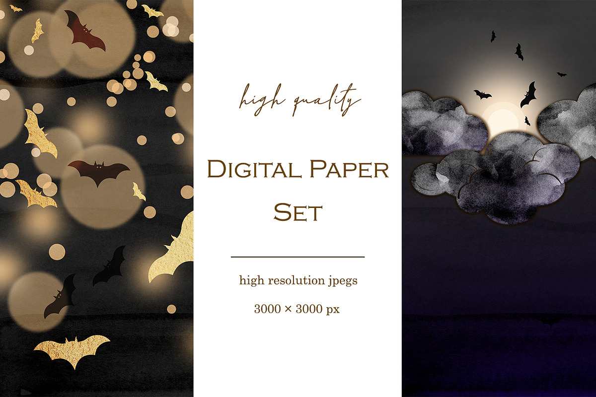 12 Halloween digital paper pack, a Pattern Graphic by PixelJungle