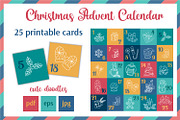 Christmas Advent Calendar Vector, a Card Template by AnnaViolet_store (Thumbnail 1 of 12)