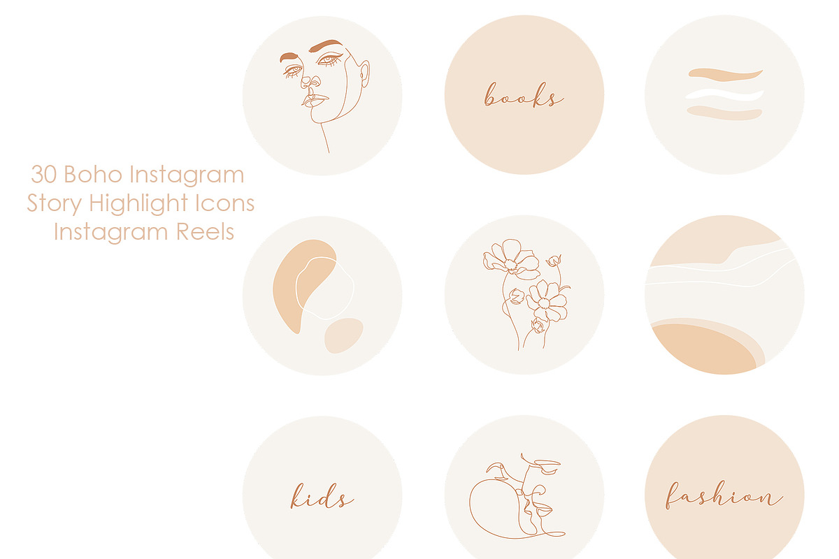 Neutral Bohemian Insta Story icons, a Social Media Template by velychko.ua (Photo 8 of 9)