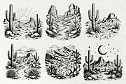 Desert Scenes Line Art Graphics, a Decorative Illustration by DENIDigitalArtSudio (Thumbnail 5 of 10)