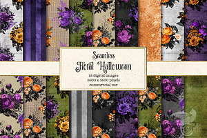 Floral Halloween Digital Paper