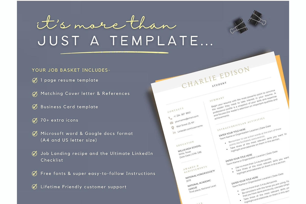 Student resume cv template word, a Resume Template by Climbwithelevator (Photo 5 of 7)